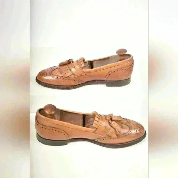 Stunning ALDEN Light Brown Leather  Tassel Kilted Brogue Wingtip Shoes 11D USA - Picture 3 of 11